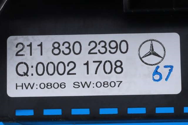 Varmeapparat betjening til Mercedes E-Klasse 2006-2009 (Fase 2) (W211) (W211) (MERCEDES|211 830 23 90|)