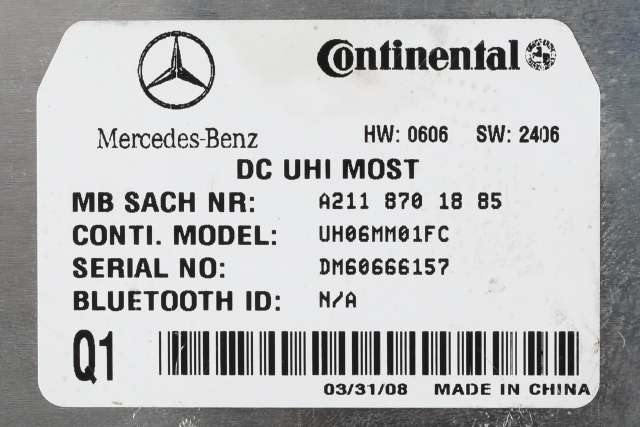 Styreenhet bluetooth til Mercedes E-Klasse 2006-2009 (Fase 2) (W211) (W211) (MERCEDES|A 211 870 18 85|)
