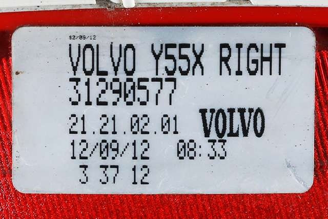Baklykt fra støtfanger høyre til Volvo V40 2012-2019  (VOLVO|31290577|)