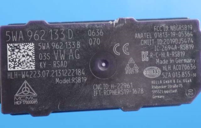 Styreenhet nøkkelfri/keyless til VW ID.3 2020-->>  (VAG|5WA 962 133 D|)