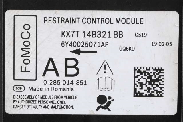 Styreenhet airbag hovedsensor til Ford Focus 2018-->> (Type IV) (FORD|KX7T-14B321-BB|)