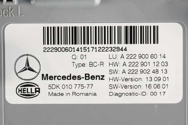 Styreenhet (SAM - Signal Acquisition Module) til Mercedes C-Klasse 2014-2018 (Fase 1) (W205) (W205) (HELLA|5DK 010 775-77|A 222 900 60 14|)