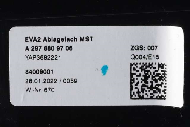 Dashbord myntrom til Mercedes EQS 2021-->> (V297) (V297) (MERCEDES|A 297 680 97 06|)