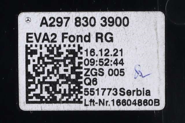 Dashbord friskluftdyse til Mercedes EQS 2021-->> (V297) (V297) (MERCEDES|A 297 830 39 00|)