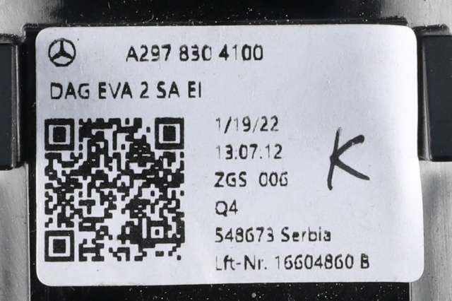 Dashbord friskluftdyse til Mercedes EQS 2021-->> (V297) (V297) (MERCEDES|A 297 830 41 00|)