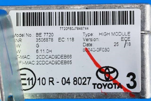 Bilstereo forsterker til Toyota C-HR 2016-->>  (TOYOTA|86840-0F030|)