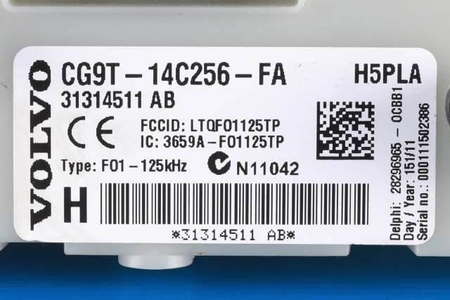 Sikringsboks til Volvo V70 2007-2013 (Type III, Fase 1) (FORD|CG9T-14C256-FA|31314511 AB|)