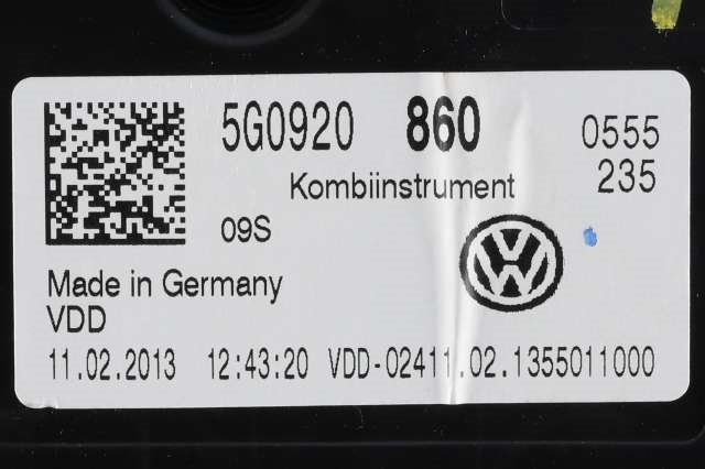 Instrumentpanel til VW Golf VII 2012-2017 (Fase 1) (VAG|5G0 920 860|)