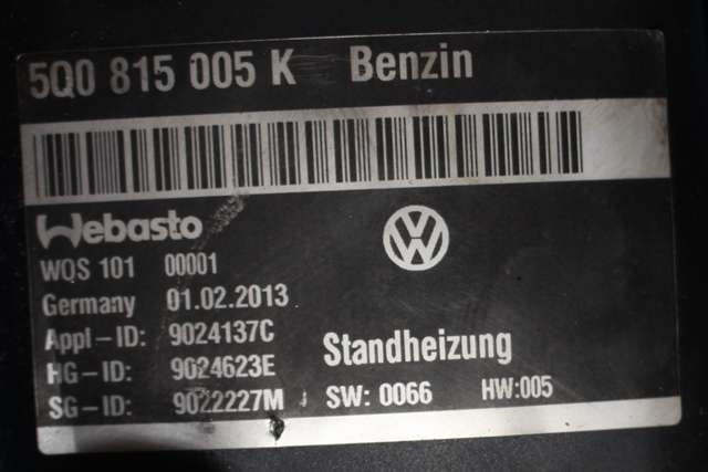 Bensinvarmer til VW Golf VII 2012-2017 (Fase 1)  (VAG|5Q0 815 005 K|)