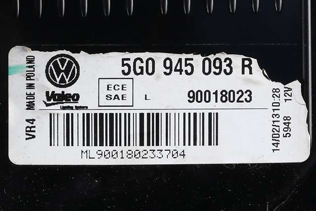 Baklykt venstre indre til VW Golf VII 2012-2017 (Fase 1)  (VAG|5G0 945 093 R|)