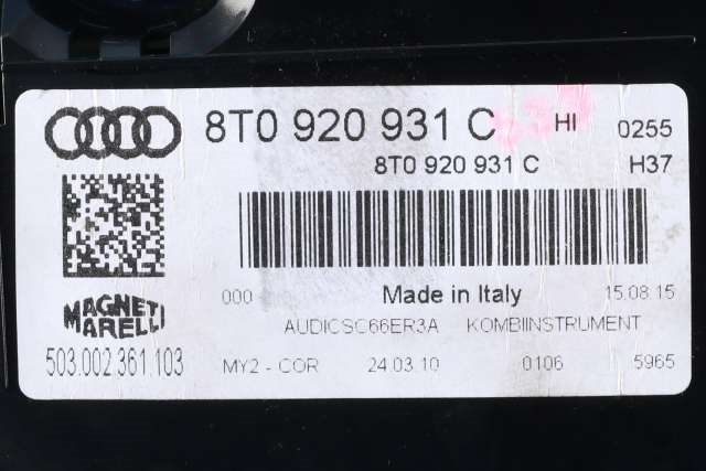 Instrumentpanel til Audi A5 2007-2016 (Type I)  (VAG|8T0 920 931 C|)