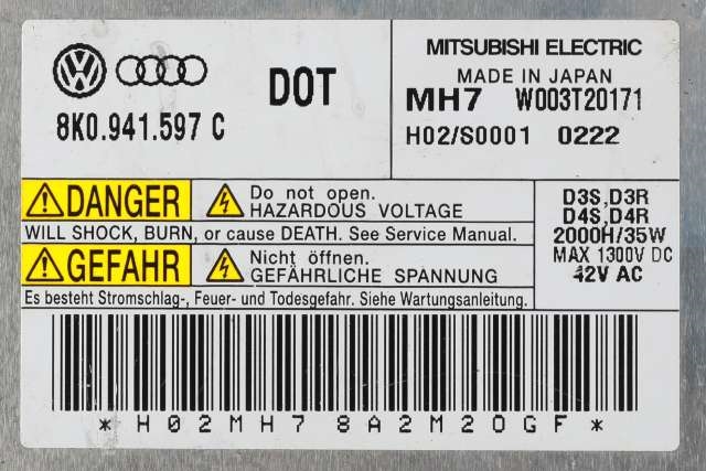 Styreenhet xenon/ballast til Audi A5 2007-2016 (Type I)  (VAG|8K0 941 597 C|)