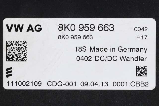 Styreenhet diverse til Audi A4 2007-2014 (Type IV) (B8) (B8) (VAG|8K0 959 663|)