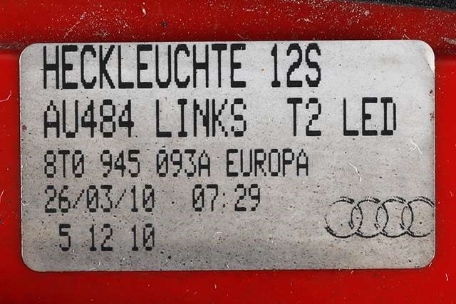 Baklykt venstre indre til Audi A5 2007-2016 (Type I) (VAG|8T0 945 093 A|)