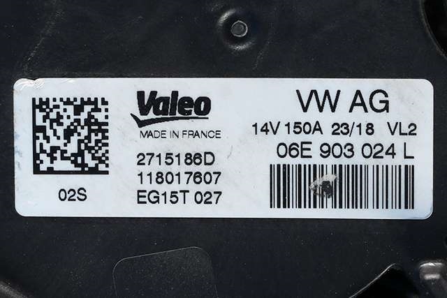 Dynamo til Audi RS4 2018-->>  (VALEO|EG15T027|06E 903 024 L. 14 VOLT - 150 AMP|)