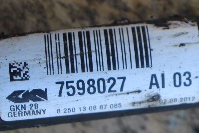 Drivaksel venstre foran, diesel/automat til BMW X3 2010-2017 (F25) (F25) (BMW|7 598 027|)