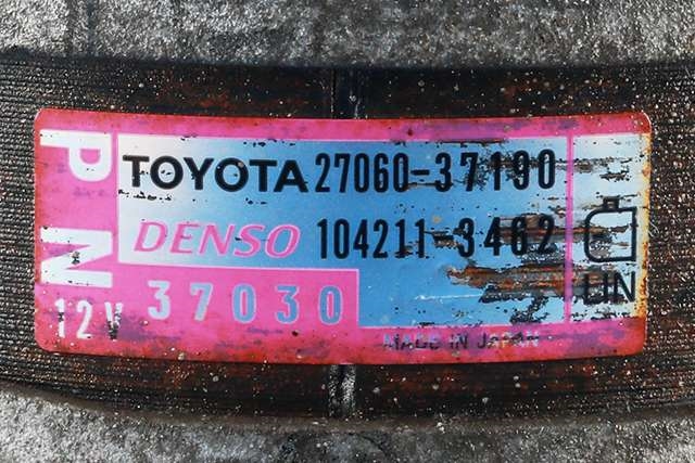 Dynamo til Toyota RAV4 2013-2015 (Type IV, Fase 1) (DENSO|104211-3462|27060-37190. 12 VOLT - 130 AMP|)