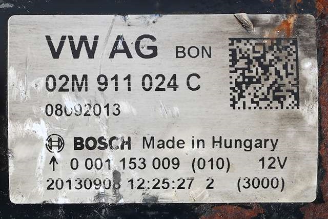 Starter diesel til VW Tiguan 2011-2016 (Type I, Fase 2)  (BOSCH|0 001 153 009|02M 911 024 C|)