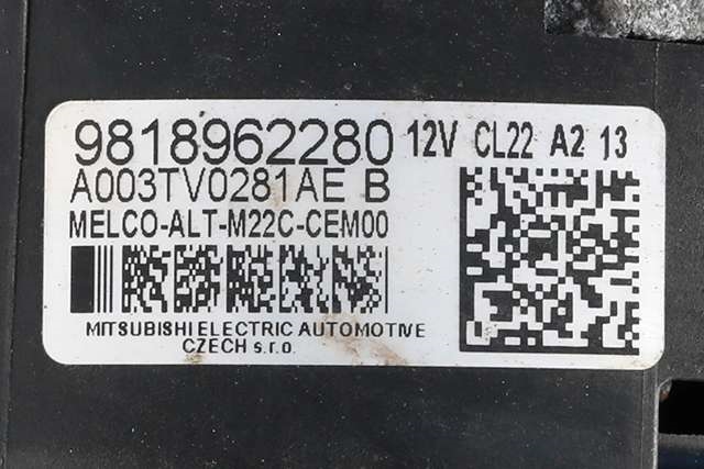 Dynamo diesel til Toyota Proace City 2020-->> (MITSUBISHI|A003TV0281AE|98 189622 80. 12 VOLT - CL22|)