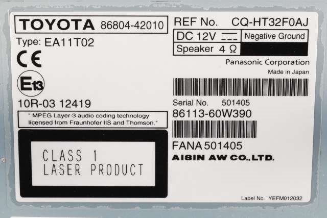 Bilstereo navigasjon til Toyota RAV4 2013-2015 (Type IV, Fase 1) (TOYOTA|86804-42010|)