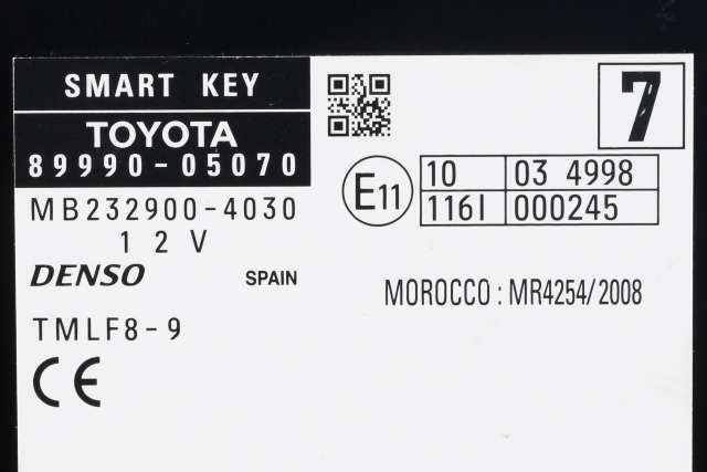 Styreenhet nøkkelfri/keyless til Toyota Avensis 2015-2019 (Type III, Fase 2)  (TOYOTA|89990-05070|)