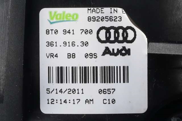 Tåkelykt høyre foran til Audi A4 2007-2014 (Type IV) (B8) (B8) (VALEO|89205623|8T0 941 700|)