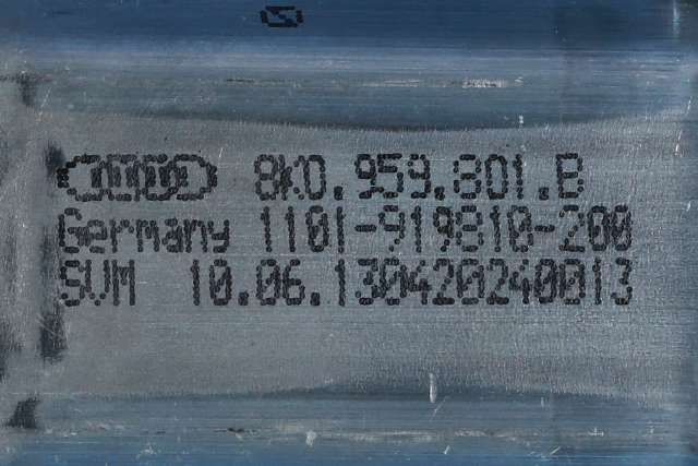 Ruteheis, kun motor, venstre foran til Audi Q5 2012-2017 (Type I, Fase 2) (VAG|8K0 959 801 B|)