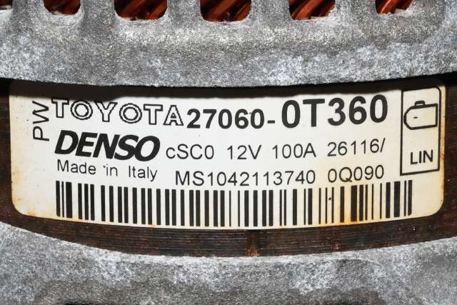 Dynamo til Toyota Avensis 2015-2019 (Type III, Fase 2) (DENSO|104211-3740|27060-0T360. 12 VOLT - 100 AMP|)