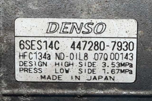 Aircondition kompressor til Toyota RAV4 2013-2015 (Type IV, Fase 1) (DENSO|447280-7930|)
