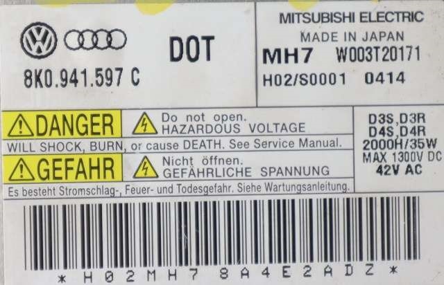 Styreenhet xenon/ballast til Audi A5 2007-2016 (Type I)  (VAG|8K0 941 597 C|)