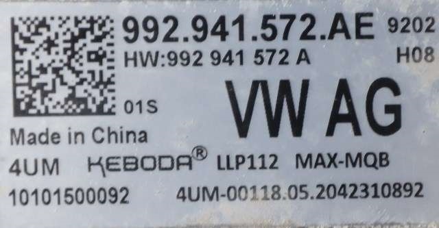 Styreenhet LED til VW ID.3 2020-->> (VAG|992 941 572 AE|)