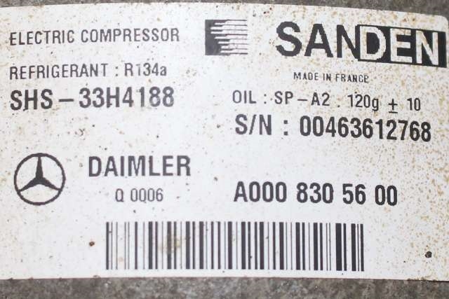 Aircondition kompressor hybrid til Mercedes C-Klasse 2014-2018 (Fase 1) (W205) (W205) (SANDEN|00463612768|A 000 830 56 00|)