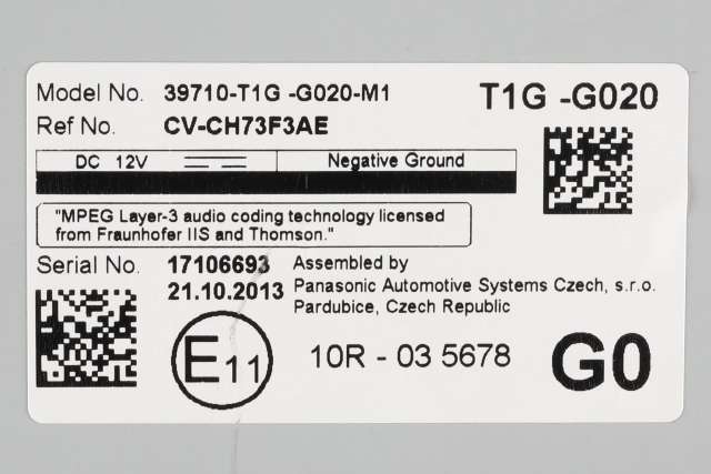 Instrument kjørecomputer til Honda CR-V 2012-2018 (Type IV)  (HONDA|39710-T1G-G020|)