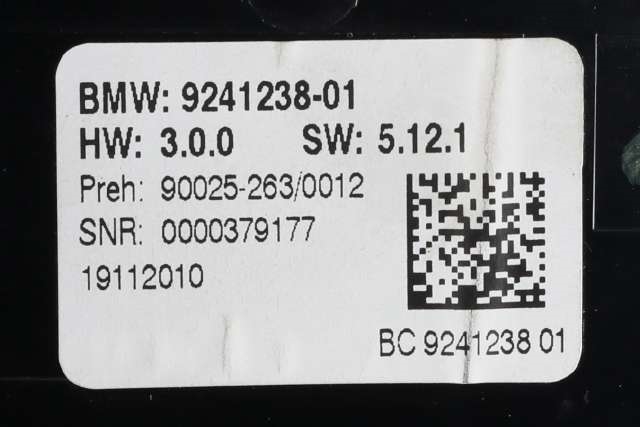 Varmeapparat betjening til BMW 5-Serie 2010-2017 (F10/F11) (F10/F11) (BMW|9 241 238|)