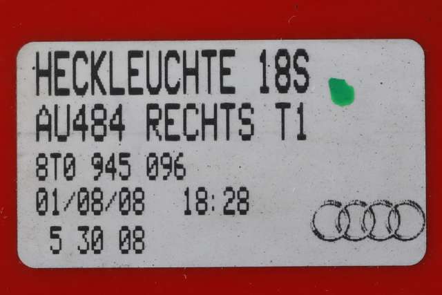 Baklykt høyre ytre til Audi A5 2007-2016 (Type I)  (VAG|8T0 945 096|)