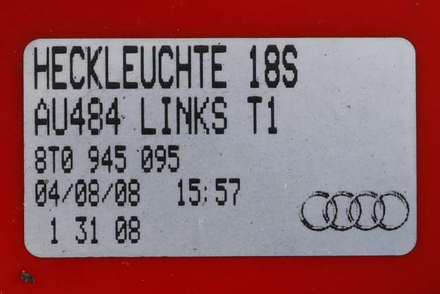 Baklykt venstre ytre til Audi A5 2007-2016 (Type I)  (VAG|8T0 945 095|)