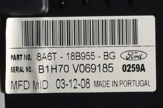 Instrument kjørecomputer til Ford Fiesta 2008-2012 (Type VI, Fase 1)  (FORD|8A6T-18B955-BG|)