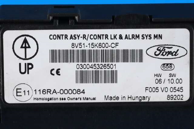 Styreenhet diverse til Ford Fiesta 2008-2012 (Type VI, Fase 1)  (FORD|8V51-15K600-CF|)