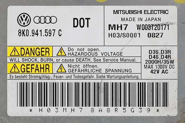 Styreenhet xenon/ballast til Audi A5 2007-2016 (Type I)  (VAG|8K0 941 597 C|)