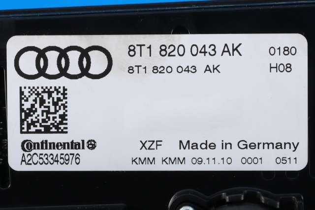 Varmeapparat betjening til Audi A5 2007-2016 (Type I)  (VAG|8T1 820 043 AK|)