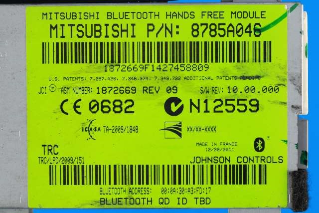 Styreenhet bluetooth til Mitsubishi L200 2006-2015 (Type IV)  (MITSUBISHI|8785A046|)
