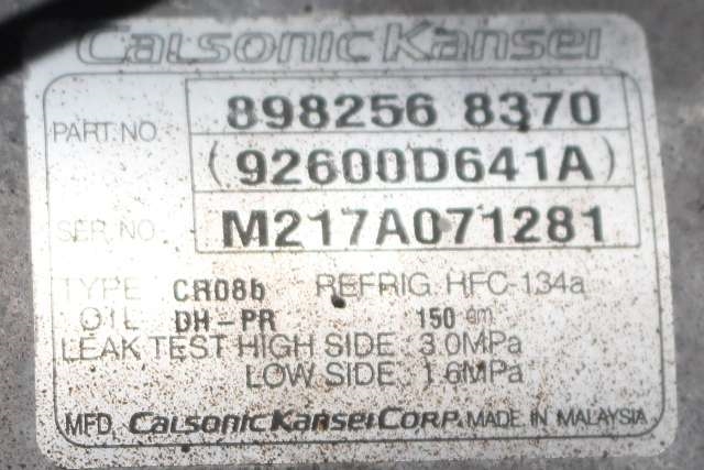 Aircondition kompressor til Isuzu D-Max 2017-2020 (Type II, Fase 2) (CALOSNIC|92600-D641A|8982568370|)