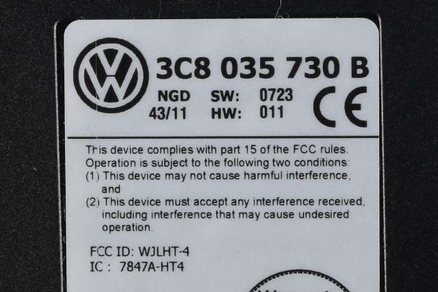 Styreenhet bluetooth til VW Sharan 2010-->> (Type II)  (VAG|3C8 035 730 B|)