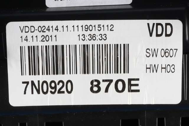 Instrumentpanel til VW Sharan 2010-->> (Type II)  (VAG|7N0 920 870 E|)