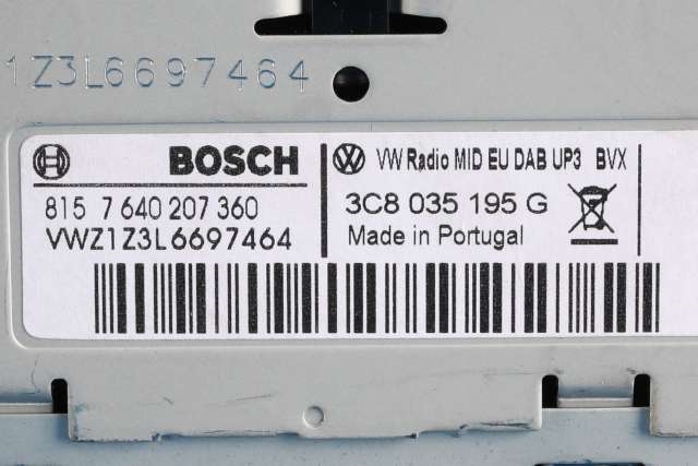Bilstereo, med DAB til VW Sharan 2010-->> (Type II)  (VAG|3C8 035 195 G|)