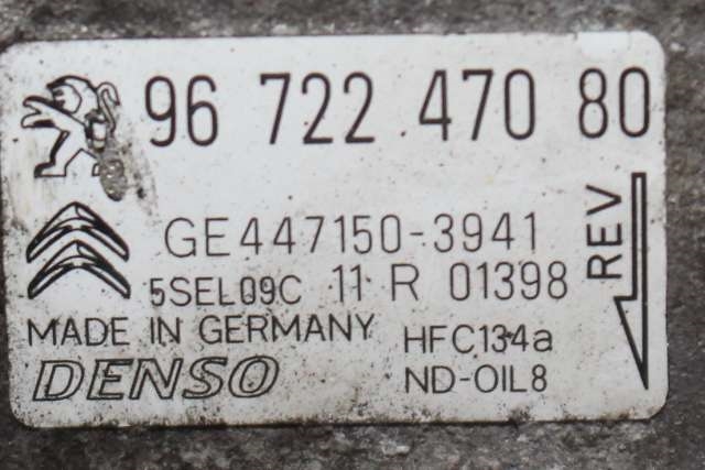 Aircondition kompressor til Peugeot 208 2012-2019 (Type I)  (DENSO|447150-3941|96 722470 80|)
