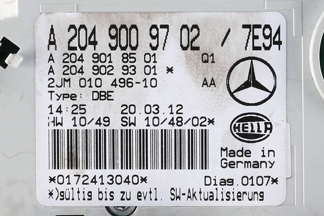Taklyspanel til Mercedes C-Klasse 2011-2014 (Fase 2) (W204) (W204) (MERCEDES|A 204 900 97 02|)