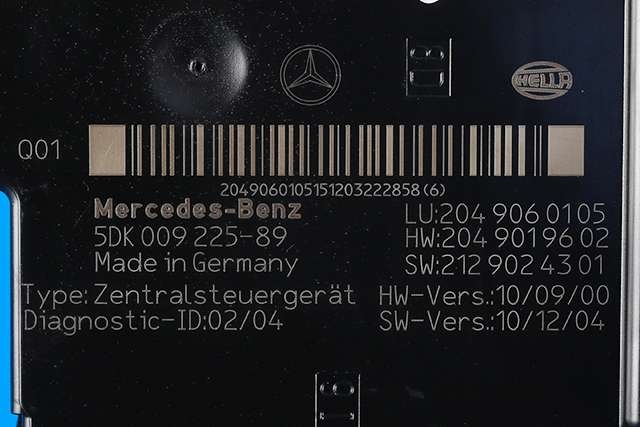 Styreenhet (SAM - Signal Acquisition Module) til Mercedes C-Klasse 2011-2014 (Fase 2) (W204) (W204) (HELLA|5DK 009 225-89|204 906 01 05|)