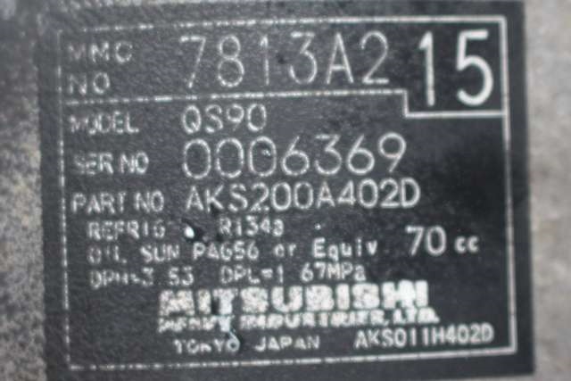 Aircondition kompressor til Mitsubishi Outlander 2010-2012 (Type II, Fase 2)  (MITSUBISHI|7813A215|)