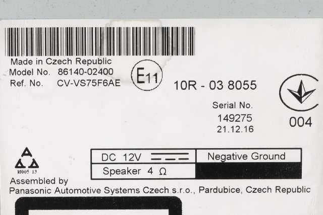 Bilstereo navigasjon til Toyota Auris 2015-2019 (Type II, Fase 2)  (TOYOTA|86140-02400|)